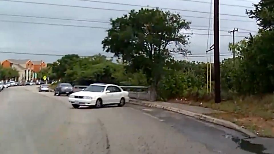 Car Slides Into Oncoming